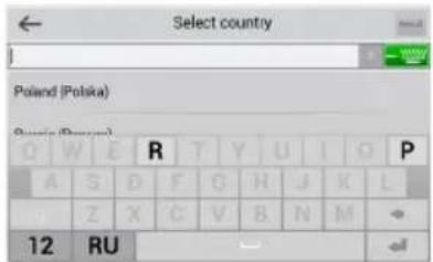 Select country Poland (Polska) Country (Polska) D W E R T Y U I O P A S D F G H J K L Z X C V B N M 12 RU