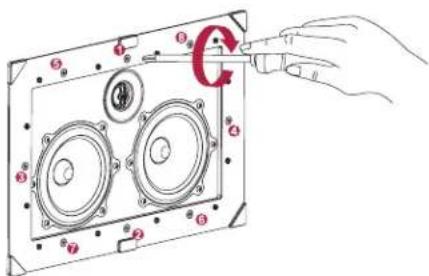 Diagram showing a hand inserting a component into a device with labeled parts and a circular arrow indicating rotation.