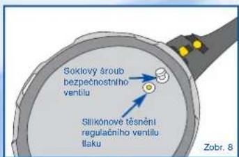 Soklovy šroub bezpečnostního ventilu Slikónove těsnění regulačního ventilu tlaku Zobr. 8