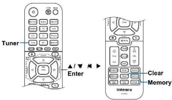 Tuner Enter Clear Memory