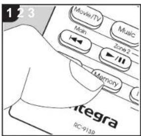1 2 3 Movie/TV Music Main Zone 2 Memory tegra RC-913P