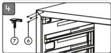 Technical diagram showing a mechanical assembly with numbered components and directional arrows indicating motion or assembly.