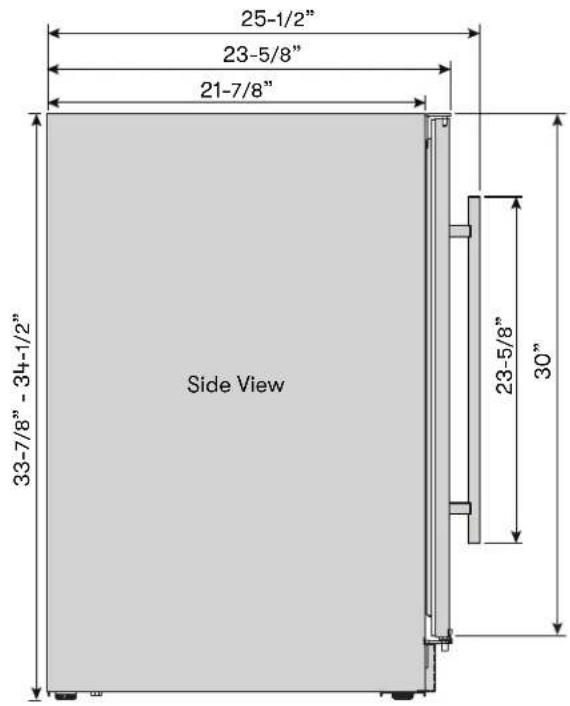 25-1/2" 23-5/8" 21-7/8" 33-7/8" - 34-1/2" Side View 23-5/8" 30"