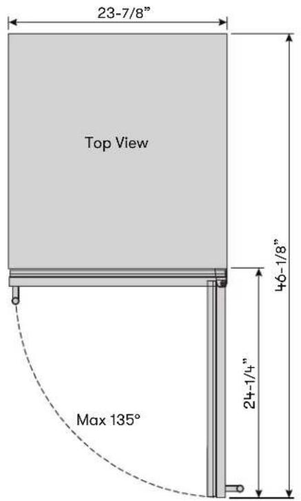 23-7/8" Top View 46-1/8" 24-1/4" Max 135°
