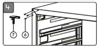 Diagram showing a mechanical assembly with numbered components, likely illustrating a lifting or mounting process.