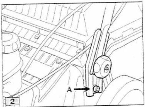 Technical diagram showing mechanical components with labeled parts and directional arrow