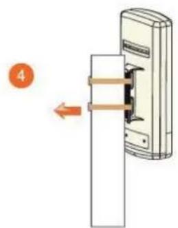 Diagram showing a door lock mechanism with labeled component 4 and directional arrow