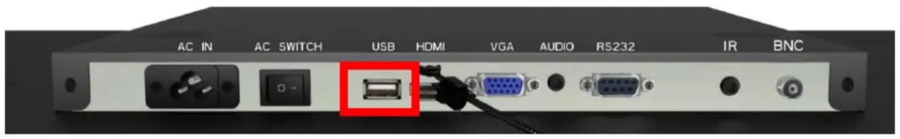 AC IN AC SWITCH USB HDMI VGA AUDIO RS232 IR BNC