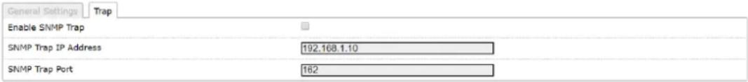 General Settings Trap Enable SNMP Trap SNMP Trap IP Address 192.168.1.10 SNMP Trap Port 162