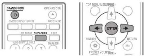 STANDBY/ON OPEN/CLOSE DIVOCD USB TUNER AUDIO NURIE BT AUDIO CLOCK/TWER SLEEP AUDIO SUBTITLE ARGLE EQUALIZER 1 2 3 TOP MENU MENURINE+ ENTER HOVENUE RETURN PRESET VOLUME BNE-