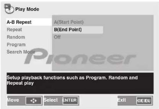 PIONEER X-CM52BT - 使用 ↑/↓ 選擇 B(End Point)。 - 1