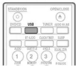 STANDBY/ON OPEN/CLOSE DVD/CD USB TUNER AUDIO KLINE BT AUDIO CLOCK/TNER SLEEP AUDIO SUBTITLE AVGLE EQUALIZER 1 2 3 ZION MENORY PROGRAM P/BASS