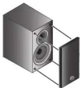 PIONEER X-CM52BT - 卸下揚聲器護柵。 - 1