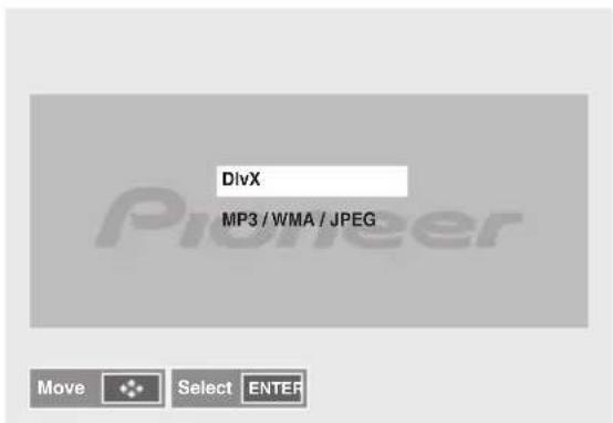 DivX MP3 / WMA / JPEG Move Select ENTER