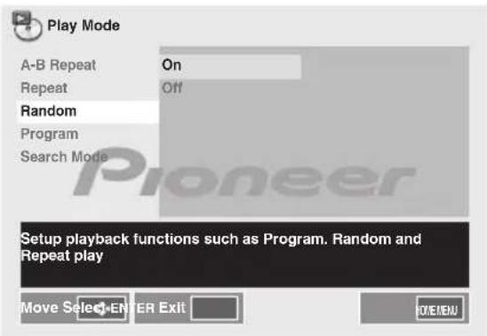 PIONEER X-CM52BT - 使用 ↑/↓ 選擇 Repeat Off。 - 2