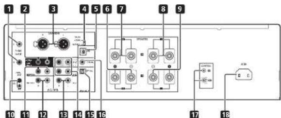 Labeled diagram of an electronic device with numbered components and connections, including switches, relays, and a power supply.
