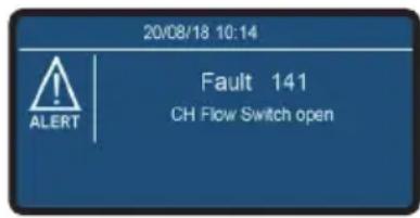 20/08/18 10:14 ALERT Fault 141 CH Flow Switch open