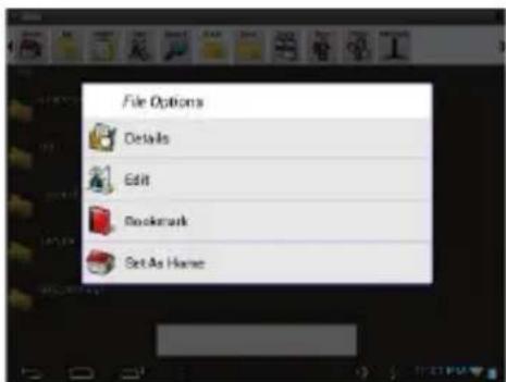 File Options Details Edit Bookmark Set As Home