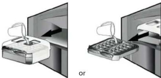 Two diagrams showing a device being inserted into a computer monitor, with no visible text or symbols.