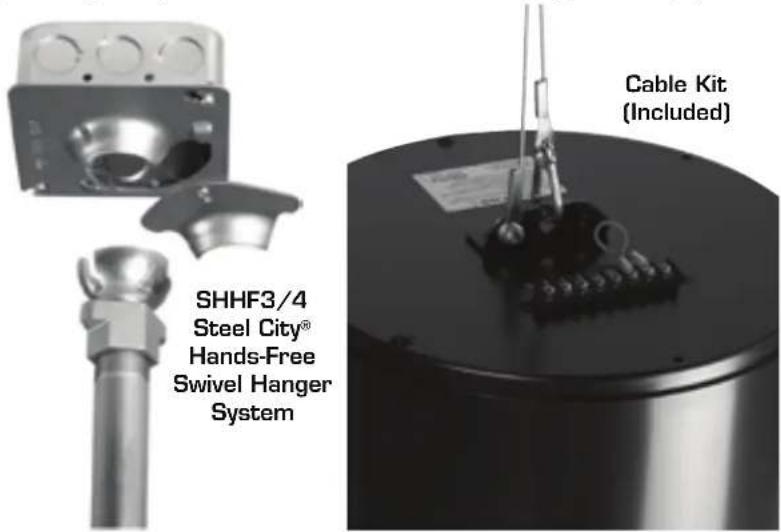 SHHF3/4 Steel City® Hands-Free Swivel Hanger System Cable Kit (Included)