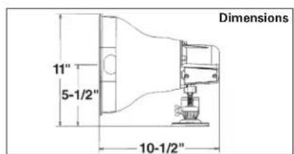 Dimensions 11" 5-1/2" 10-1/2"