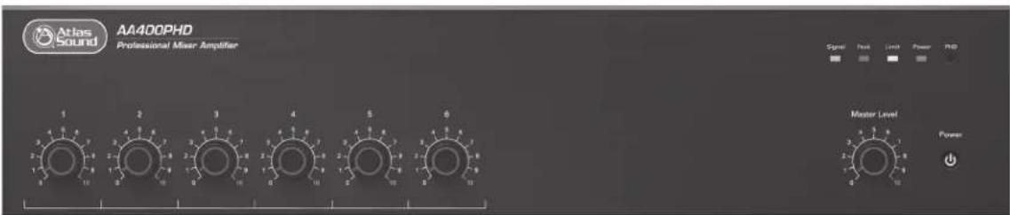 Atlas Sound AA400PHD Professional Mixer Amplifier Signal Test Level Power PC Master Level Power