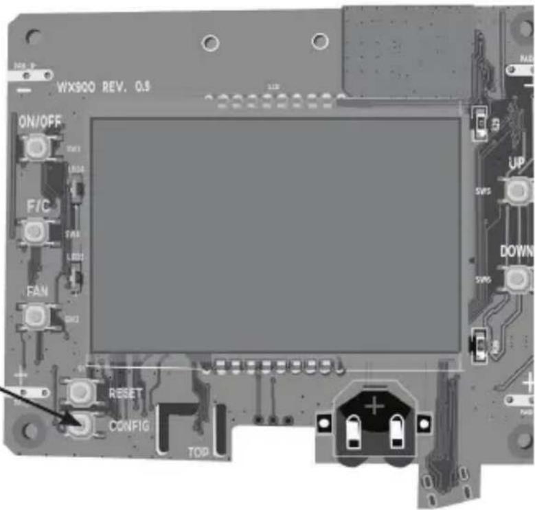 WX900 REV. 0.5 ON/OFF F/C FAN RESET CONFIG TOP