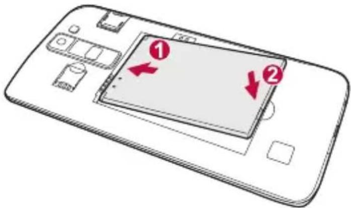 Diagram of a smartphone with labeled buttons and two red arrows indicating action or movement, showing screen states.