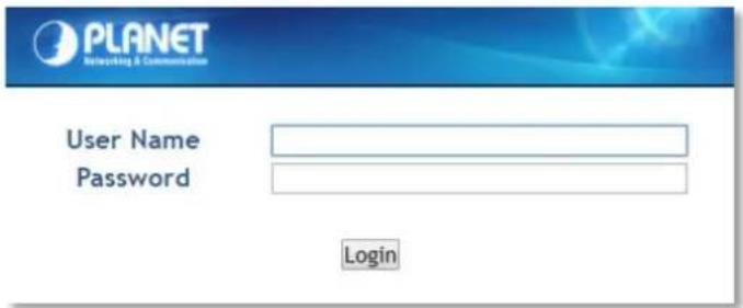 PLANET User Name Password Login