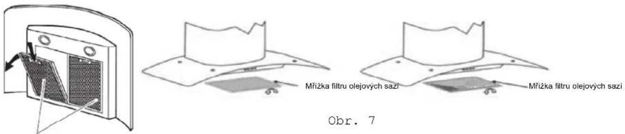 Mřížka filtru olejových sazi Mřížka filtru olejových sazi Obr. 7