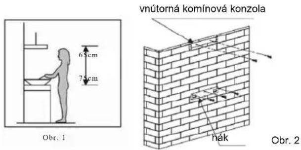 vnútorná komínová konzola 63 cm 75 cm Obr. 1 hák Obr. 2