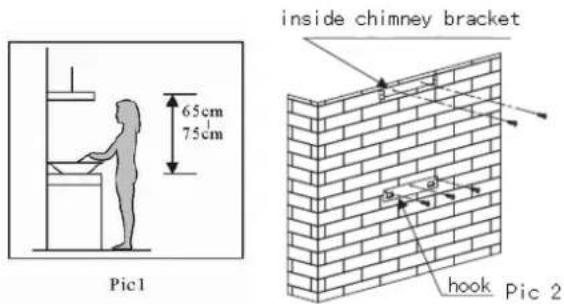 65cm 75cm inside chimney bracket hook Pic 2 Pic1