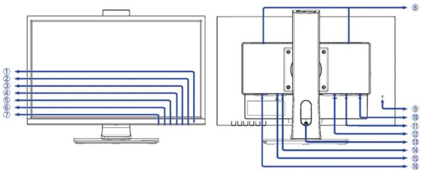 Technical diagram showing two connected electrical or electronic components with numbered labels and blue flow lines indicating signal paths.