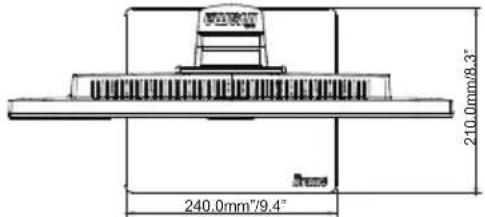 210.0mm/8.3" 240.0mm"9.4"