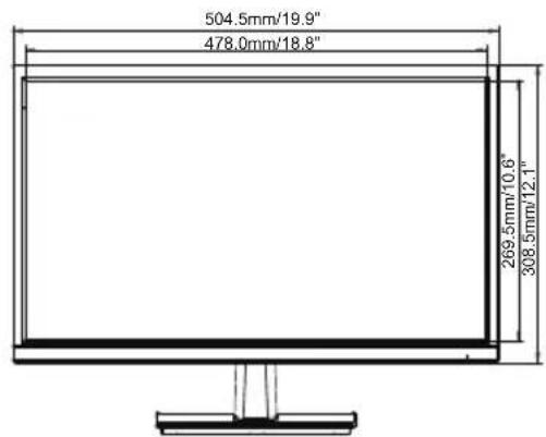 504.5mm/19.9" 478.0mm/18.8" 269.5mm/10.6" 308.5mm/12.1"