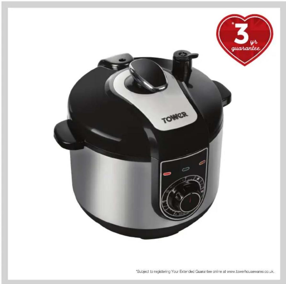 TOWER *Subject to registering Your Extended Guarantee online at www.towerhousewares.co.uk. 3 yr guarantee