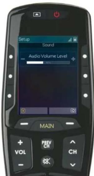 Setup Sound Audio Volume Level MAIN + PREV VOL CH - OK