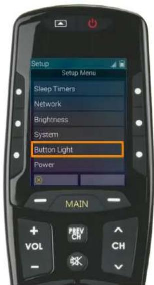 Setup Setup Menu Sleep Timers: Network Brightness System Button Light Power MAIN + PREV VOL CH - OK