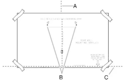 A B C REAR WALL MOUNTING TEMPLATE ALAIN BOTTOM LIST OF ON ANIMAL LAYOUT ON ANIMAL LAYOUT OF 100%