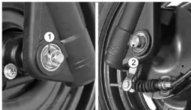 TVS Scooty Zest - FRONTWHEEL REMOVAL - 1