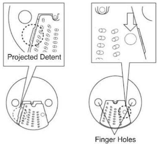 Projected Detent Finger Holes