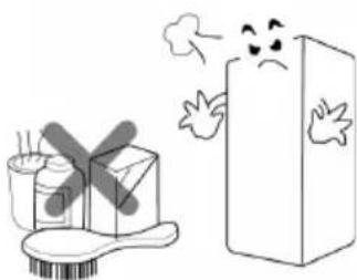 Cartoon illustration of a milk carton and a milk truck with a sad face, no text or symbols present