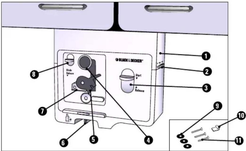 BLACK & DECKER® Blade Release Start Release 1 2 3 4 5 6 7 8 9 10 11