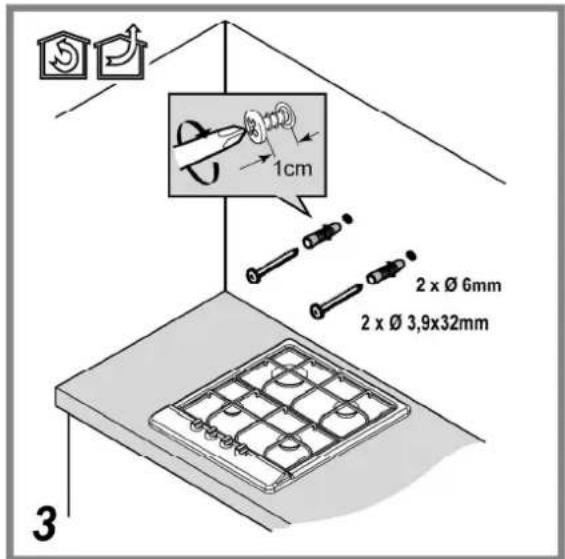 1cm 2 x Ø 6mm 2 x Ø 3,9x32mm 3