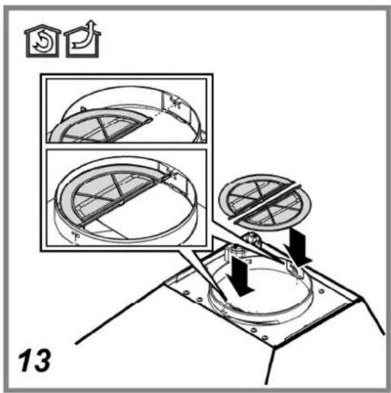 Technical diagram of a mechanical assembly with two views and a central rotating component (no text or symbols)