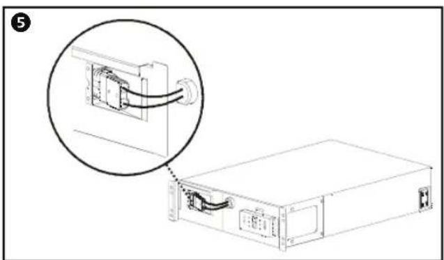 APC SUM3000RMXLI2U - Install the UPS in the Rack and Connect the Battery Module - 5