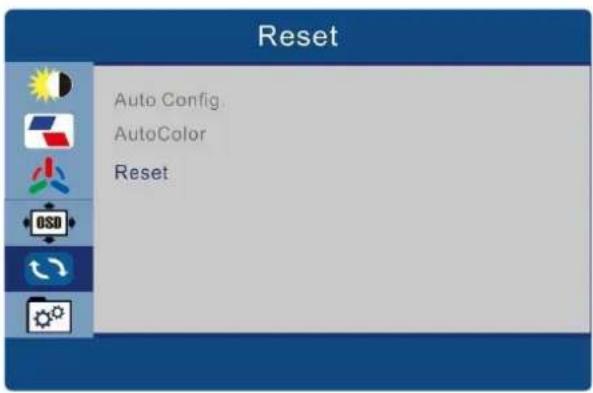 Reset Auto Config AutoColor Reset