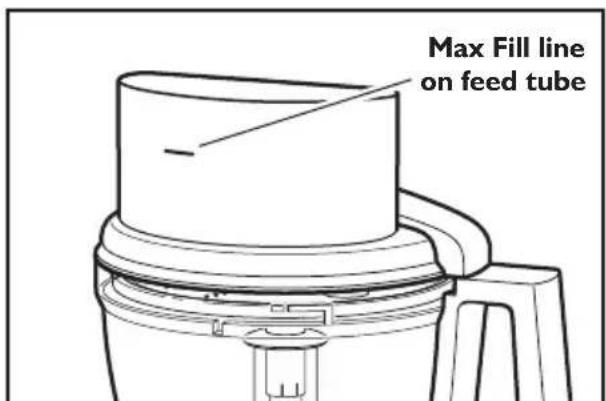 Max Fill line on feed tube
