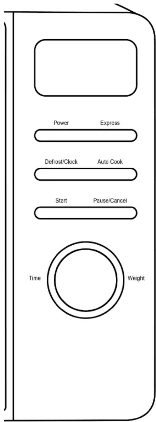 Power Express Defrost/Clock Auto Cook Start Pause/Cancel Time Weight
