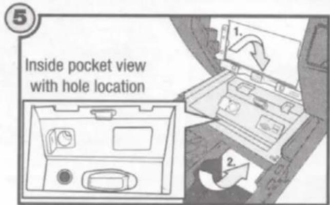 Inside pocket view with hole location